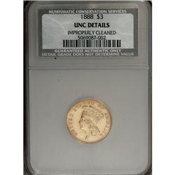 1888 $3 --Improperly Cleaned--NCS. Unc Details. This 18