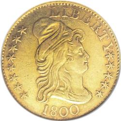 1800 $5 AU53 NGC. Breen-6438, BD-5, High R.3. Diagnost