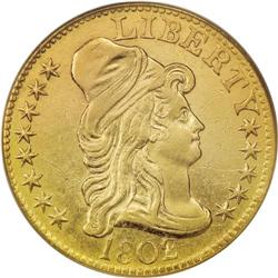 1802/1 $5 AU53 PCGS. Breen-6440, BD-7, R.5. The broken