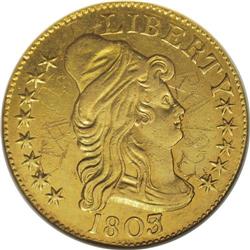 1803/2 $5 --Graffiti, Cleaned--ANACS. AU53 Details. Bre