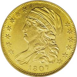 1807 $5 Bust Left--Obverse Scratched--NCS. AU Details.