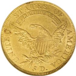 1812 $5 --Tooled, Cleaned--ANACS. AU50 Details. Narrow