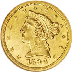 1844-O $5 MS62 NGC. The 1844-O is easily the most avai