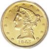Image 1 : 1845-D $5 AU53 PCGS. Winter (2003) notes that the 1845