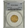 Image 3 : 1847 $5 MS63 PCGS. Several letters of LIBERTY show min