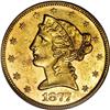 Image 1 : 1877 $5 MS60 PCGS. The 1877 five dollar piece had a li