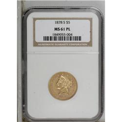 1878-S $5 MS61 Prooflike NGC.