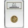 Image 1 : 1881 $5 MS62 Prooflike NGC. This beautiful yellow-oran