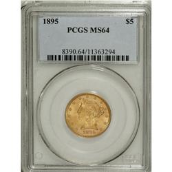 1895 $5 MS64 PCGS. Frosty and immensely appealing with