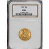Image 1 : 1900 $5 MS64 NGC. This smooth near-Gem is boldly struc