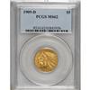 Image 1 : 1909-D $5 MS62 PCGS. Luster glints from this lightly a