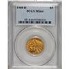 Image 3 : 1909-D $5 MS64 PCGS. Rich apricot-gold and lime-green 
