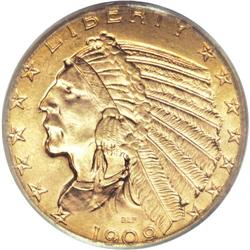 1909-D $5 MS64 PCGS. The 1909-D, with its 3,423,560-pi