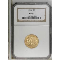 1911 $5 MS62 NGC. Lightly abraded overall with pleasin