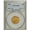 Image 3 : 1911 $5 MS64 PCGS. This near-Gem 1911 quarter eagle d