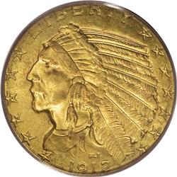 1912 $5 MS63 PCGS. This satiny and surprisingly unabra
