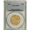 Image 3 : 1851 $10 MS61 PCGS. An unworn example that derives fro