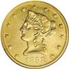 Image 1 : 1858-O $10 AU55 NGC. A delight green-gold example, thi