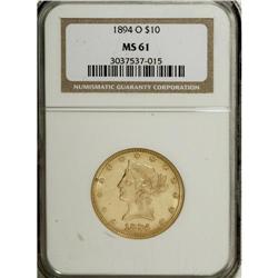 1894-O $10 MS61 NGC. The mintage of the 1894-O is high