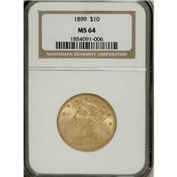 1899 $10 MS64 NGC. This intricately struck gold type c