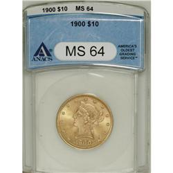 1900 $10 MS64 ANACS. This decisively struck near-Gem h