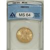 Image 1 : 1900 $10 MS64 ANACS. This decisively struck near-Gem h