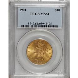 1901 $10 MS64 PCGS. Well struck and highly lustrous, w