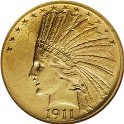 1911-D $10 MS60 NGC. This issue displays low mintage (