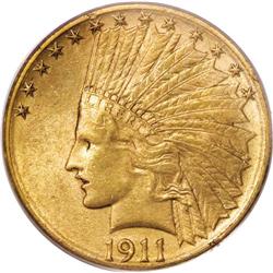 1911-S $10 MS62 PCGS. Both sides of this brilliant yel