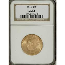 1915 $10 MS63 NGC. Impressive for the grade, since the