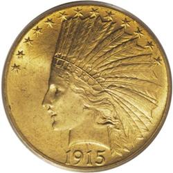 1915 $10 MS64 PCGS. Housed in an older green-label PCG