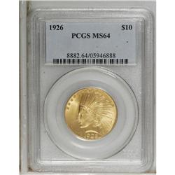 1926 $10 MS64 PCGS. Pleasing luster emanates from peac