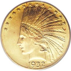1932 $10 MS65 PCGS. Highly lustrous surfaces character