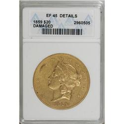 1859 $20 --Damaged--ANACS. XF45 Details. This low minta