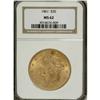 Image 2 : 1861 $20 MS62 NGC. The mintage of the 1861 double eagl