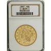 Image 1 : 1867 $20 AU55 NGC. A wonderful Choice AU example with