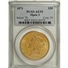 Image 1 : 1873 $20 Open 3 AU53 PCGS. Both sides of this lightly