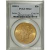 Image 1 : 1885-S $20 MS62 PCGS. Exceedingly frosty luster radiat