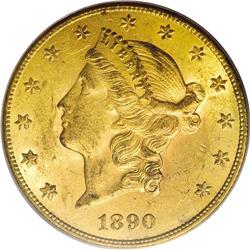 1890-CC $20 MS60 PCGS. As with many other Liberty doub