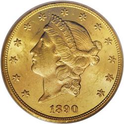 1890-S $20 MS63 PCGS. The scarcest S-mint from the 189