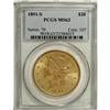 Image 1 : 1891-S $20 MS63 PCGS. Lustrous and well detailed, with