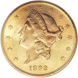 1892-S $20 MS64 PCGS. Breen-7312. This appears to be B