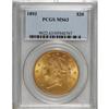 Image 1 : 1893 $20 MS63 PCGS. The obverse is primarily olive-gol