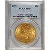Image 1 : 1895 $20 MS64 PCGS. Unblemished fields and dazzling lu