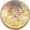 Image 1 : 1897-S $20 MS64 PCGS. Booming luster and luminous oliv