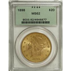 1898 $20 MS62 PCGS. Rich orange-gold colored mint lust
