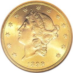 1898-S $20 MS65 NGC. This is one of the most beautiful