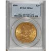 Image 1 : 1900 $20 MS64 PCGS. An original green-gold near-Gem wi