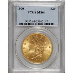 1900 $20 MS64 PCGS. The 1900 twenty dollar is one of t