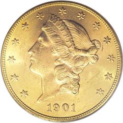 1901-S $20 MS64 PCGS. According to Michael Fuljenz and